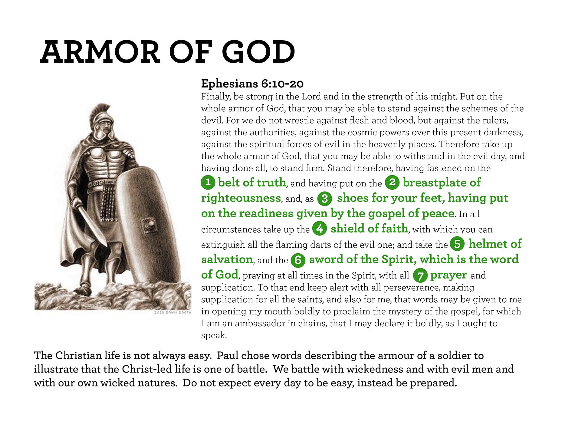 ARMOR OF GOD Ephesians 6:10-20